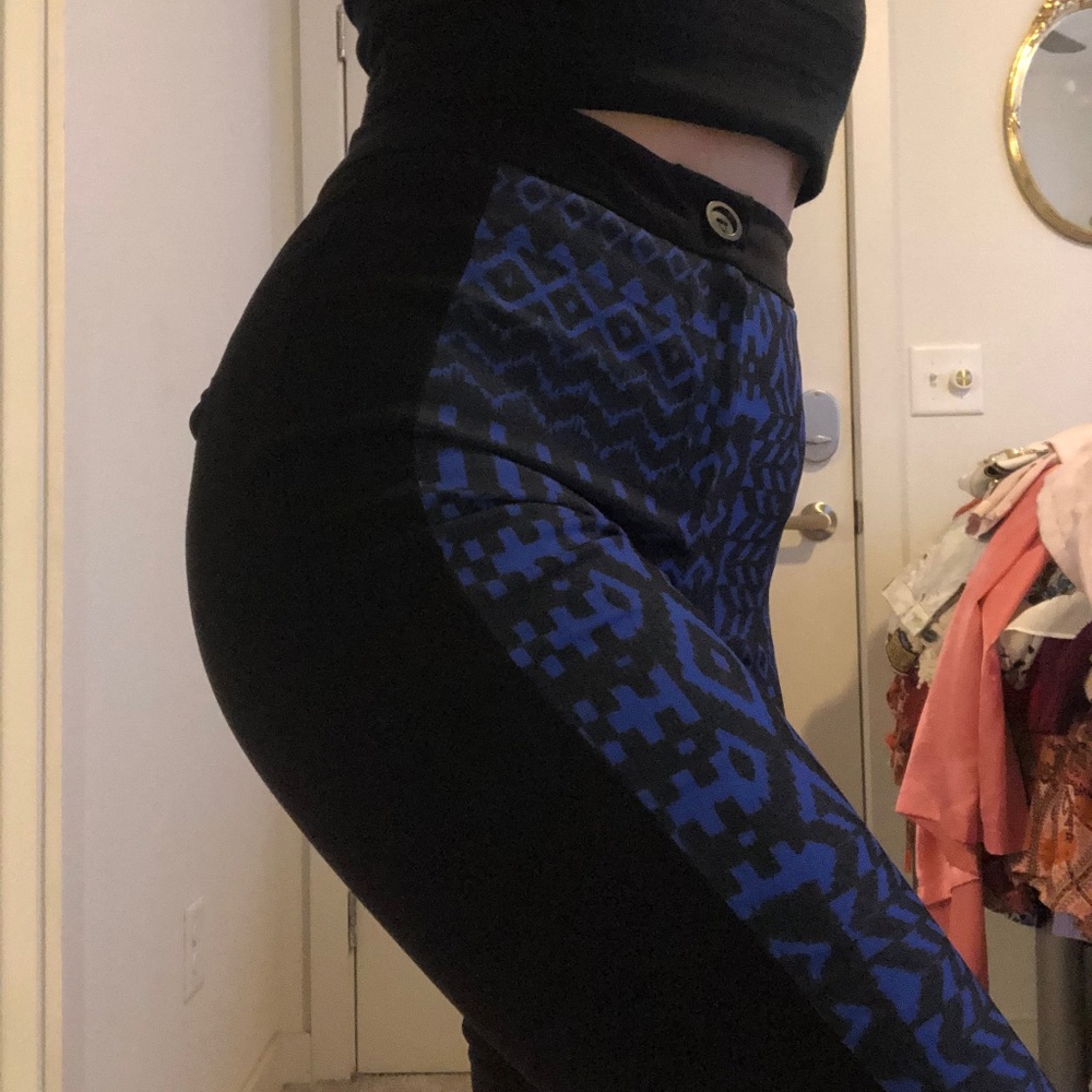 Comfy Work Pants with Blue Design